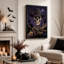 «Cowboy Hat Skull Rattlesnake Desert Night», art sur toile-1072791043