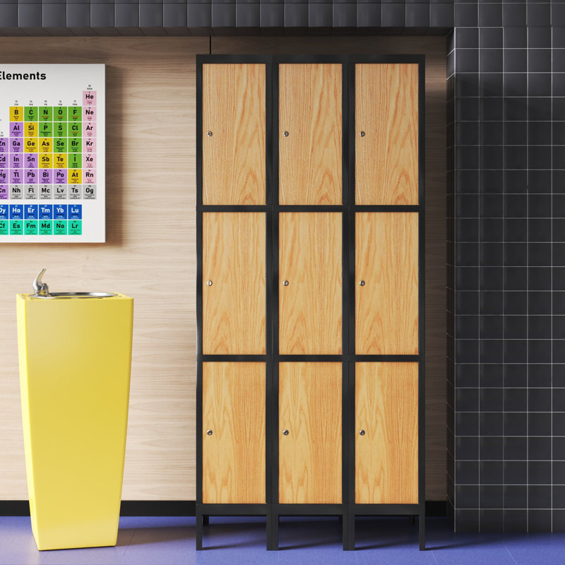 Hybrid Solid Wood 3 - Tier 36'' Employee Locker