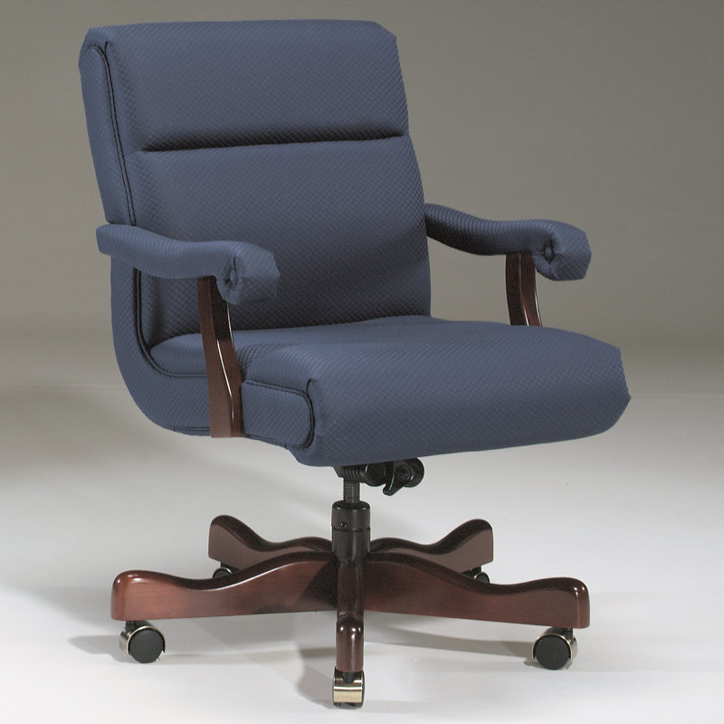 Polyester Blend Executive Chair, Night, Walnut, Included