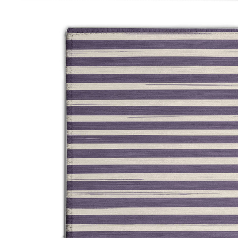 Tapis intérieur / extérieur mauve HorizontalStripes, Rectangulaire 8 pi x 10 pi