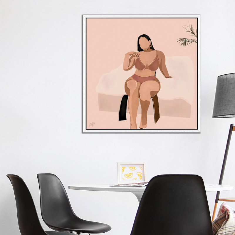 Malaya 1 Piece Wall Art on Canvas, 93.98 cm H x 93.98 cm W, White Framed Canvas