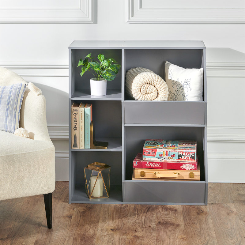 Gray Melamine Kids Toy Storage Unit with Cubes