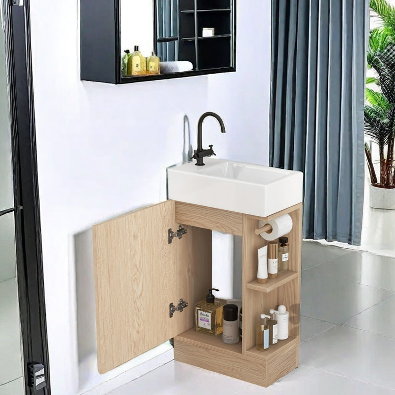 Base de meuble-lavabo simple 18,6 po seulement, Brun