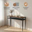 Console Siyah avec plateau en bois de manguier et base en métal - finition noyer noir mat, table d'appoint fabriquée à la main