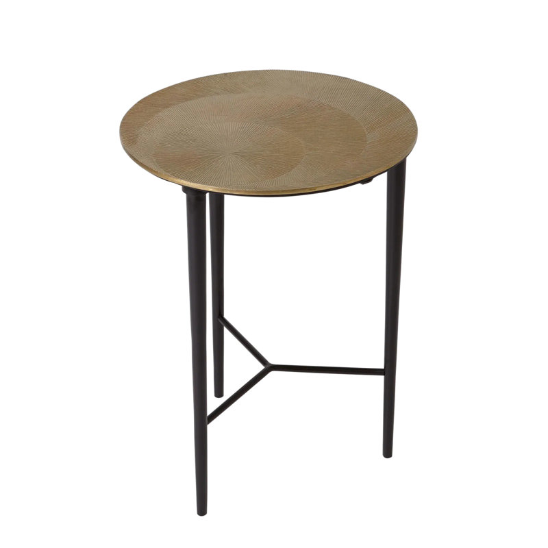 Circle Etched Accent Table, Brass