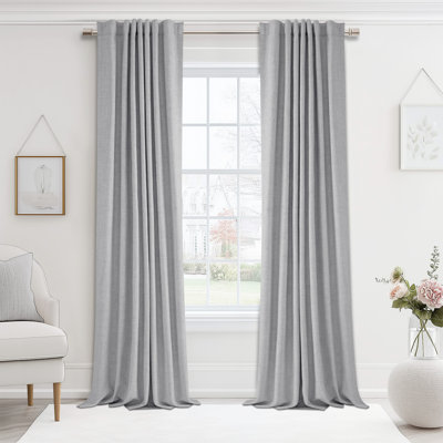 Cadnite 50" W Thermal 100% Blackout Linen Textured Curtain Panels