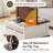 Farmhouse Lift-Top Coffee Table, 31.5" Square, Large 56 Gal Hidden Storage, Swinging Barn-Door Design, Rustic White & Walnut, Hydraulic Lift & Soft-Close Flip Top