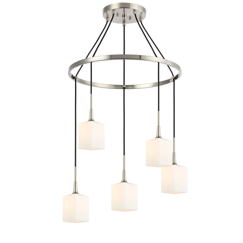Shults 5 - Light Tiered Chandelier, Brass/Bronze, Halogen