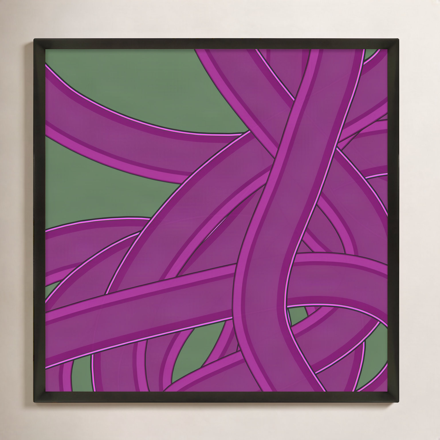 Tangled Twist by Jacques Pilon, Black, 36" H x 36" W x 1.25" D