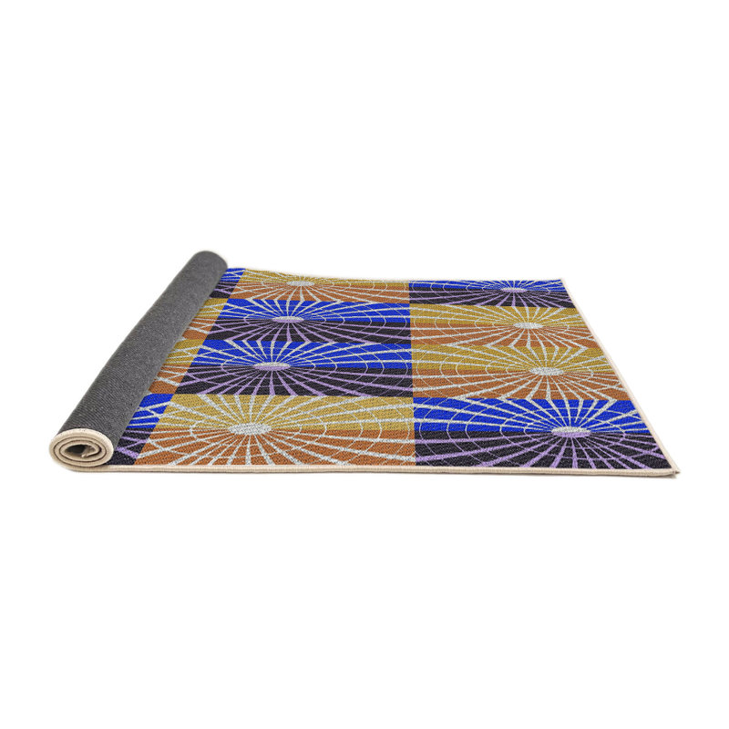 Tapis mauve/brun tissé à la machine, Rond 3 pi