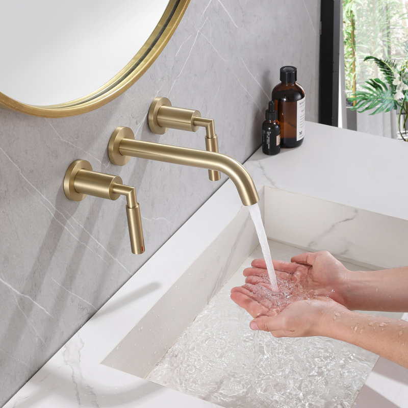 2-handle Bathroom Faucet, Brushed Gold