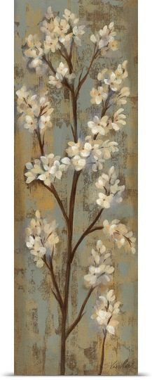 «Almond Branch I» par Silvia Vassileva, reproduction d'art, H 36 po x l 12 po x P 1,5 po, Toile