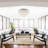 5 Light Dimmable Shell Flush Mount Lighting Fixture With Gold Finsh
