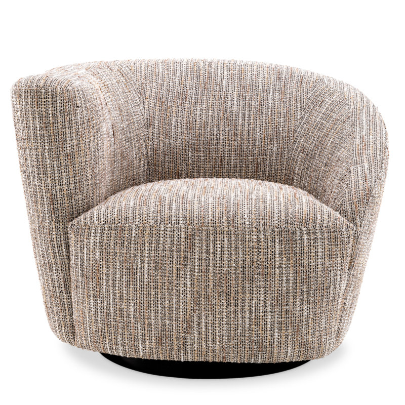 Colin Swivel Barrel Chair, Mademoiselle Beige Polyester Blend