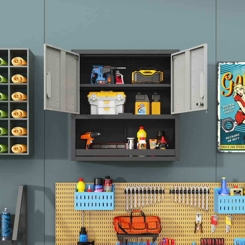 Metal Wall Storage Cabinet For Various Settings. With Locking Door And Shelf. For Garage, Warehouse, Office Modern With Lock. Office. , Long-Lasting Build