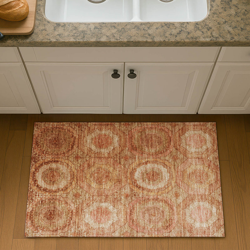 Premium Machine Washable Mayfield AMF2050 Panel Rug, 1'8" x 2'6", Terracotta