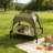 Elevated Pet Bed with Sun Canopy Tent, 25.98x25.59x17.71 inches, Green-1540508664