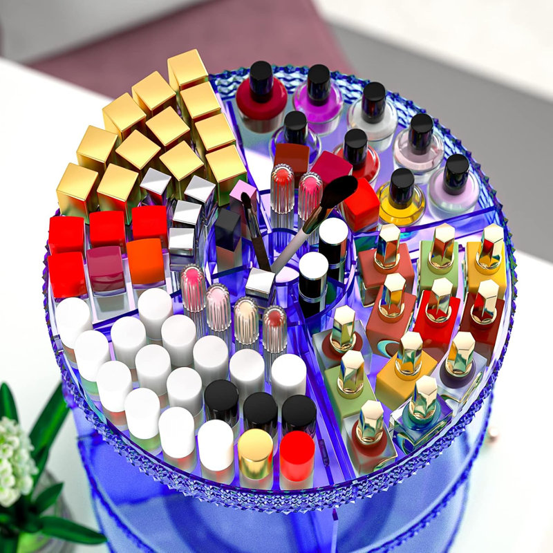 Organisateur de maquillage rotatif 360 avec 7 couches réglables - Rangement pour parfums et cosmétiques pour comptoir de salle de bain et de salle de bain