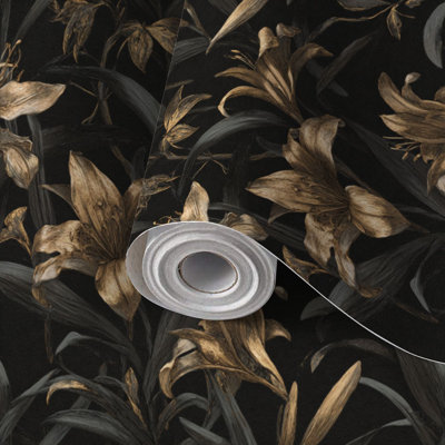 Papier auto-adhésif à motifs floraux de luxe à motif floral auto-adhésif et amovible 24 po x 118 po (60 x 300 cm)