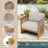 Outdoor Solid Wood Single Sofa With Cushions