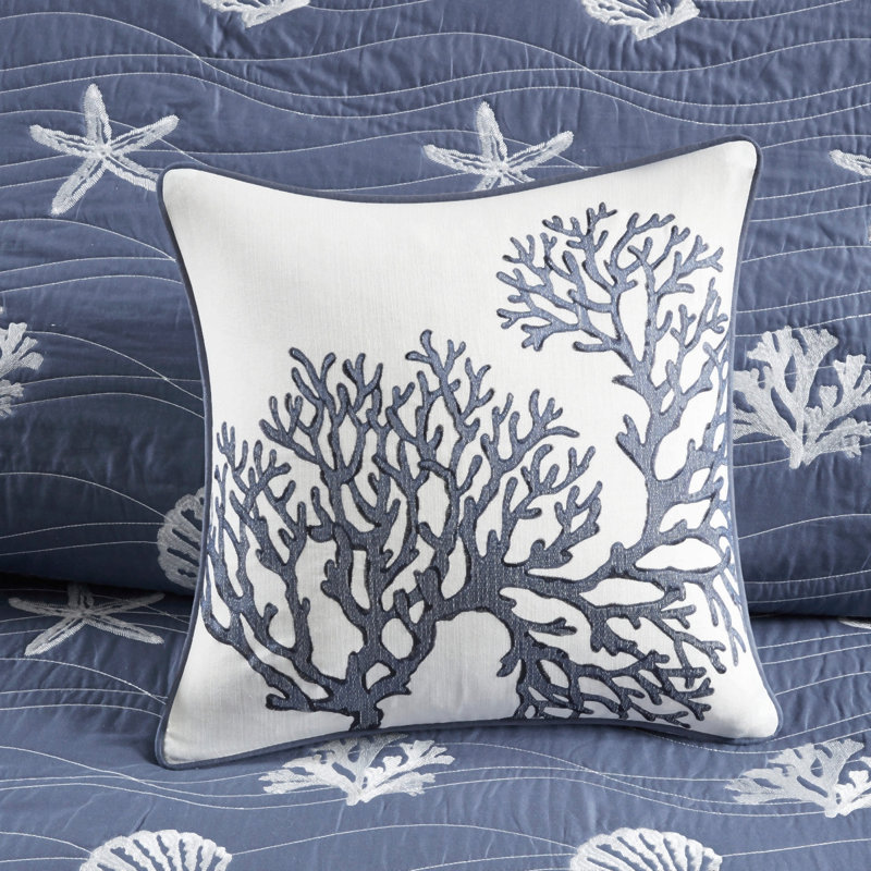 Cotton Comforter, Navy, Full / Double Comforter + 3 Additional Pieces