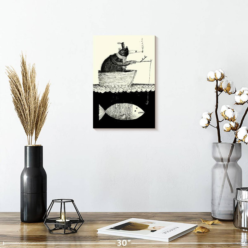 Ashelle Night Fishing, 12" H x 8" W