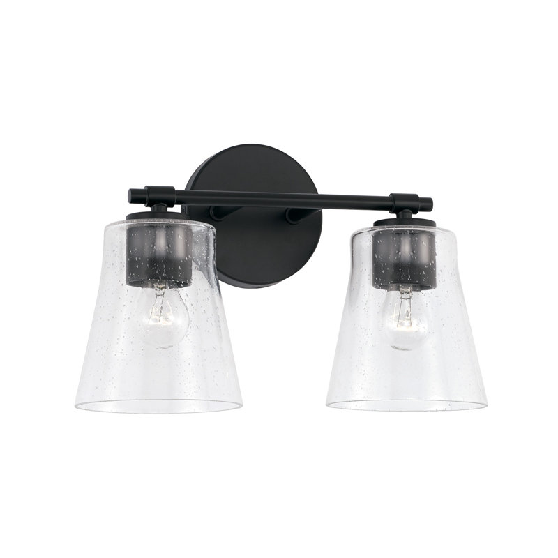 2 - Light Dimmable Vanity Light, Matte Black