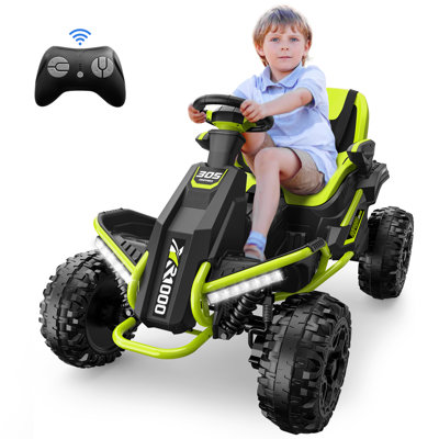 Voiture jouet 24V 4WD Ride On avec 4 moteurs puissants, suspension à ressorts, siège large de 14 pouces pour les grands enfants