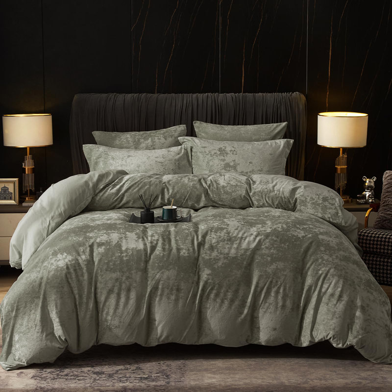PHF Truly Velvet Duvet Cover Set, 3pcs Ultra Soft Breathable Comforter Cover Set, Luxury Cozy Flannel Duvet Cover with Pillow Shams Bedding Collection
