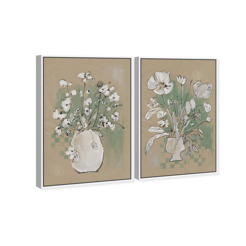 Spring Energy Set Set by Oliver Gal, 16" H x 11" W, White Floater Frame