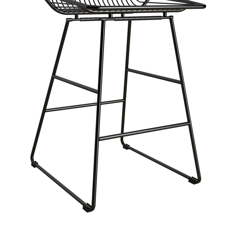 Counter Stool with Metal Frame, Black