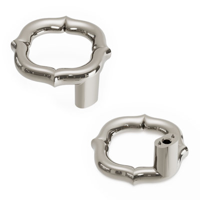 Poignée suspendue Trellis Collection - poignée d'armoire de 2 po de diamètre en nickel poli - Quincaillerie traditionnelle pour tiroirs et armoires