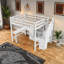 Lit mezzanine avec bureau en L, tiroirs de rangement et armoire, fabrication en bois de pin et en bois aggloméré, aucun sommier requis - Taille double-1960174704