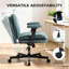 Chaise de bureau à assise croisée avec assise large, chaise de bureau en tissu Teddy à pieds croisés et accoudoirs relevables-1566081679
