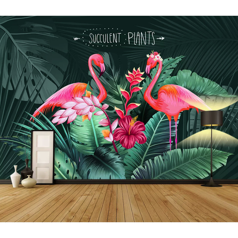 Papier peint amovible exotique Flamingo Mirabilis, L 9 po x l 15 po