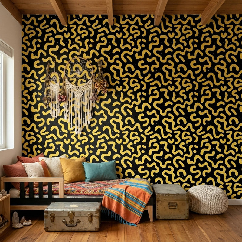 Double rouleau de papier peint uni noir mat, Peler et coller