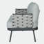 Causeuse et table en acier Mariano, gris-1260514467