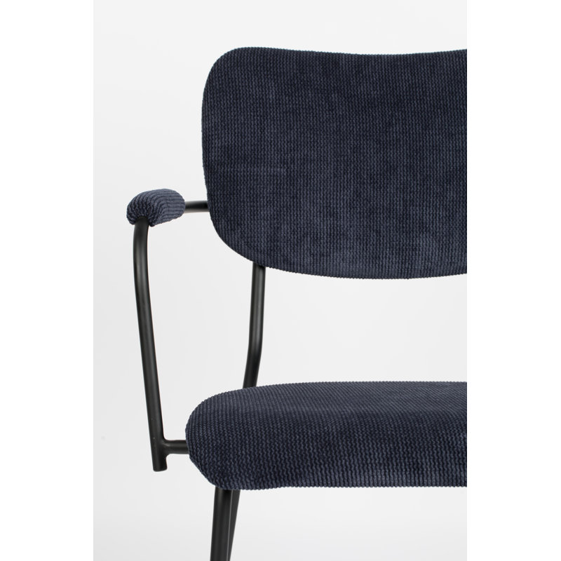 Benson Upholstered Arm Chair, Dark Blue