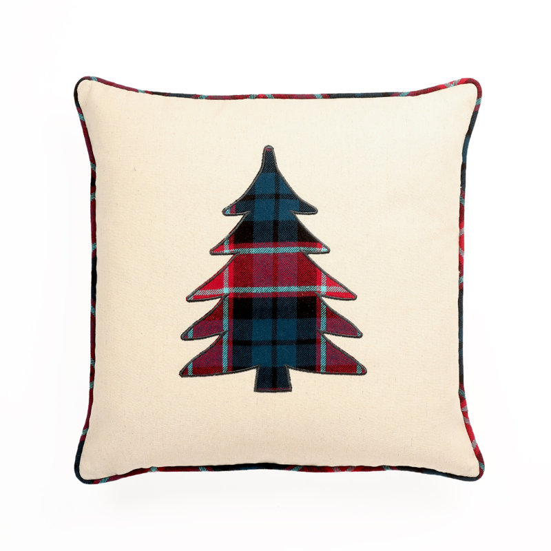 Coussin décoratif en coton d’arbre traditionnel à carreaux