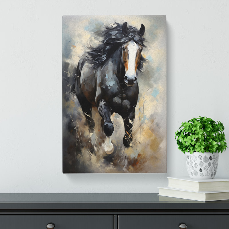 Shire Horse Expressionism - Wrapped Canvas, 50cm H x 35cm W x 3cm D
