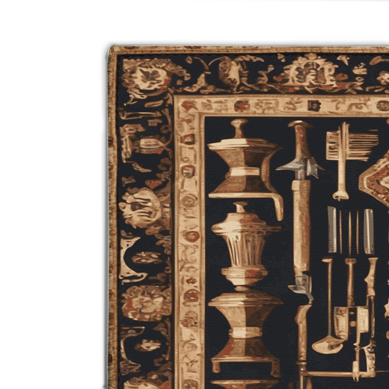 Tapis noir français intérieur et extérieur, Rectangulaire 2 pi x 3 pi