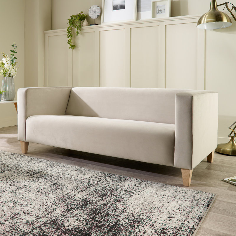 Aunchman 3 Seater Upholstered Sofa, Cream