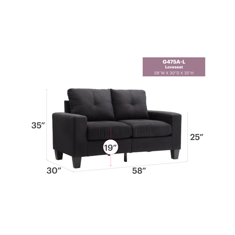 Causeuse modulaire Newbury, noir