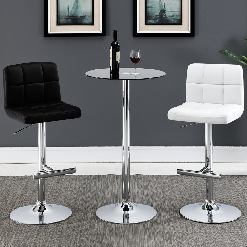 De 2 tabourets de bar blancs en similicuir sans accoudoirs avec fonction réglable et silhouette épurée au confort personnalisable