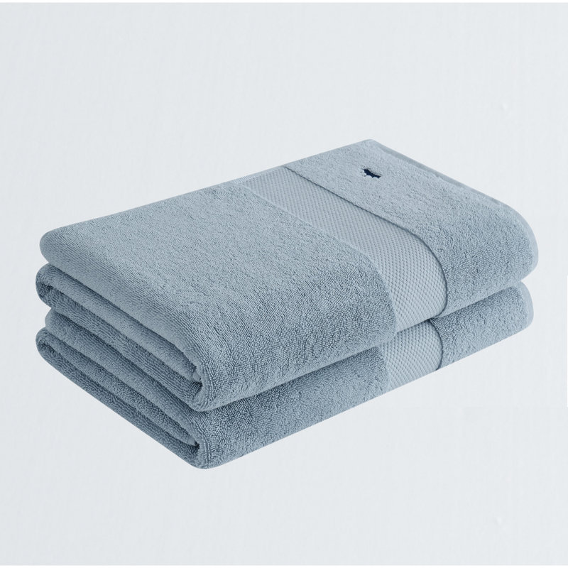 Paquet de 2 serviettes de bain en coton Royal Turkish, Bleu