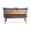 Mobilier de patio en bois avec coussin de siège gris et base fonctionnelle