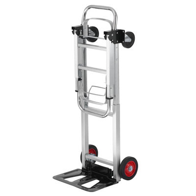Chariot de manutention pliable en aluminium noir, capacité de 181 kg (400 lb).