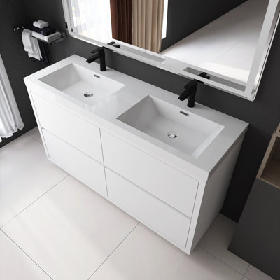 60" Freestanding Bathroom Vanity With Sink