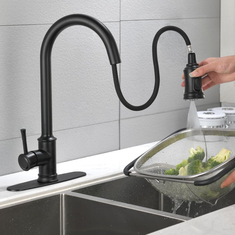 FB Pull Down Kitchen Faucet, Matte Black