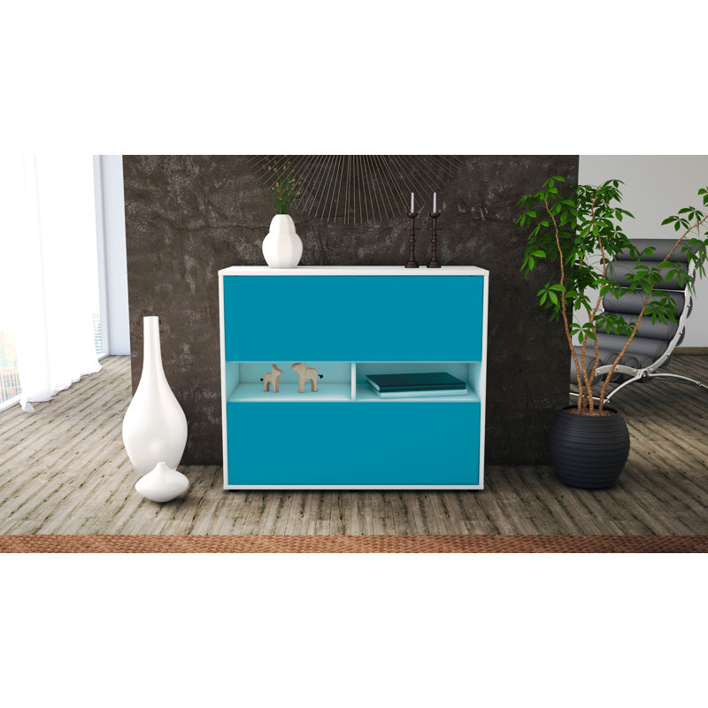 Regent Sideboard, White/Turquoise